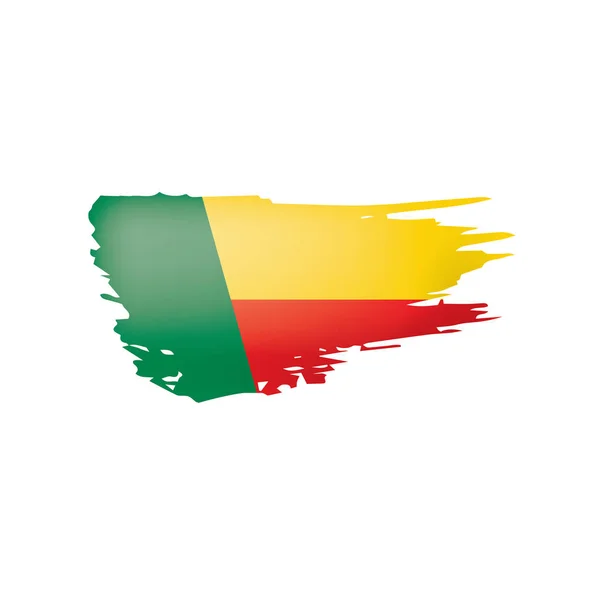 Drapeau du Bénin, illustration vectorielle sur fond blanc — Image vectorielle