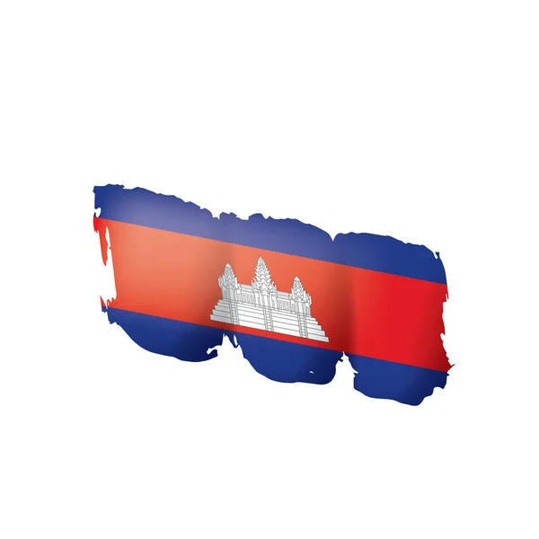 Drapeau du Cambodge, illustration vectorielle sur fond blanc . — Image vectorielle