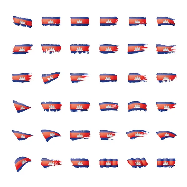 Bandera de Camboya, ilustración vectorial sobre fondo blanco . — Vector de stock