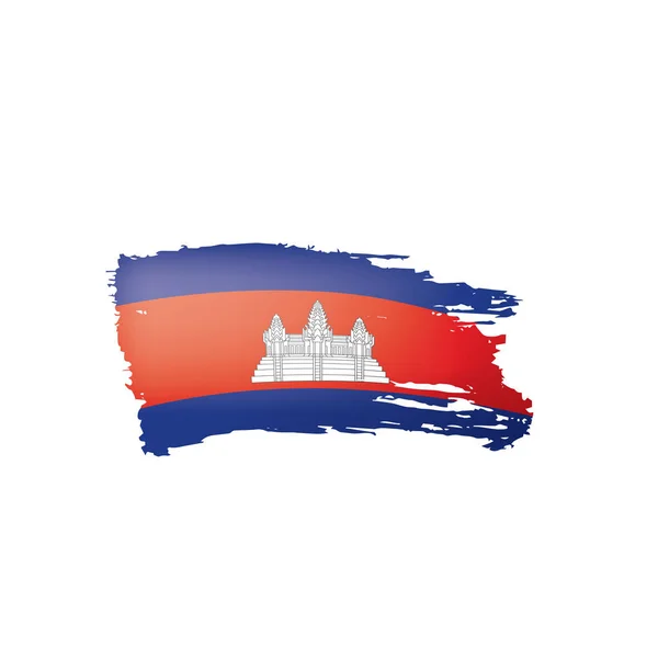 Drapeau du Cambodge, illustration vectorielle sur fond blanc . — Image vectorielle