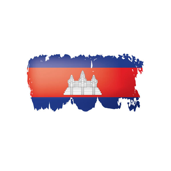 Cambodia flag, vector illustration on a white background.