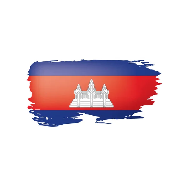 Drapeau du Cambodge, illustration vectorielle sur fond blanc . — Image vectorielle