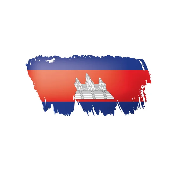 Σημαία της Καμπότζης, εικονογράφηση διάνυσμα σε λευκό φόντο. — Διανυσματικό Αρχείο