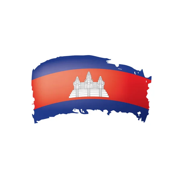 Bandera de Camboya, ilustración vectorial sobre fondo blanco . — Vector de stock