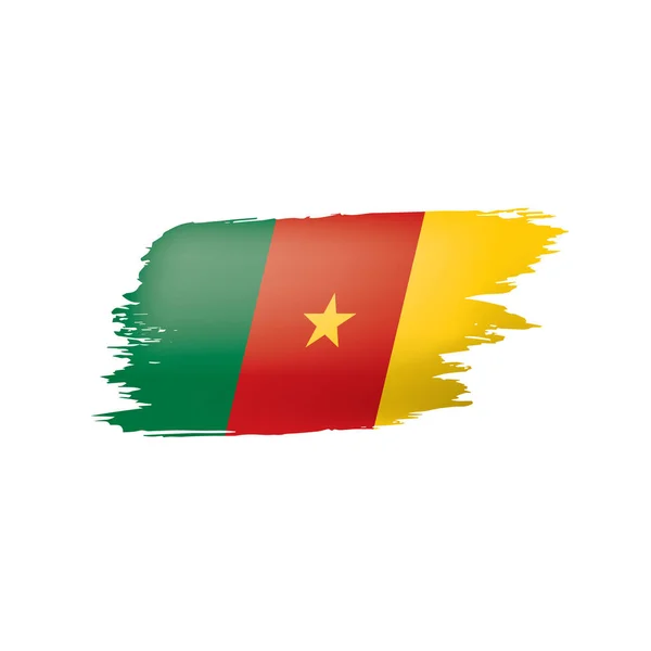 Vlajka Kamerunu, vektorové ilustrace na bílém pozadí. — Stockový vektor