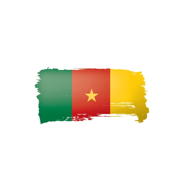 Drapeau Cameroun, illustration vectorielle sur fond blanc . — Image vectorielle