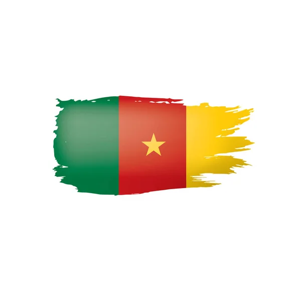Vlajka Kamerunu, vektorové ilustrace na bílém pozadí. — Stockový vektor