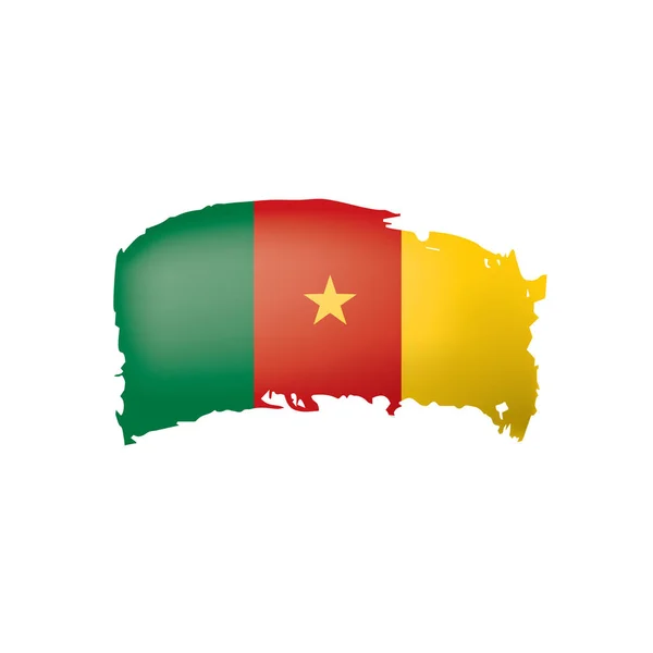 Bandiera Camerun, illustrazione vettoriale su sfondo bianco . — Vettoriale Stock