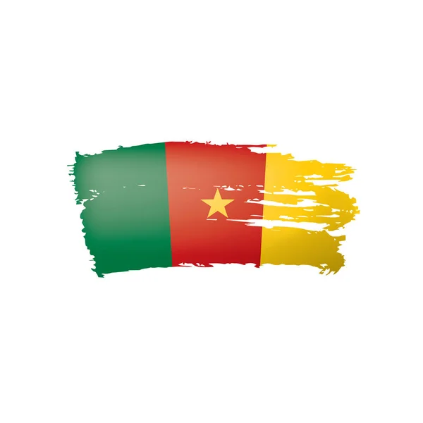 Kamerun bayrağı, beyaz bir arka plan üzerinde vektör çizim. — Stok Vektör