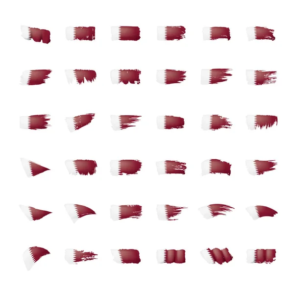 Bandeira do Qatar, ilustração vetorial sobre um fundo branco . — Vetor de Stock