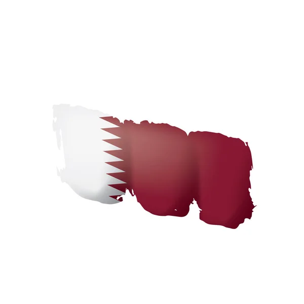 Bandeira do Qatar, ilustração vetorial sobre um fundo branco . — Vetor de Stock
