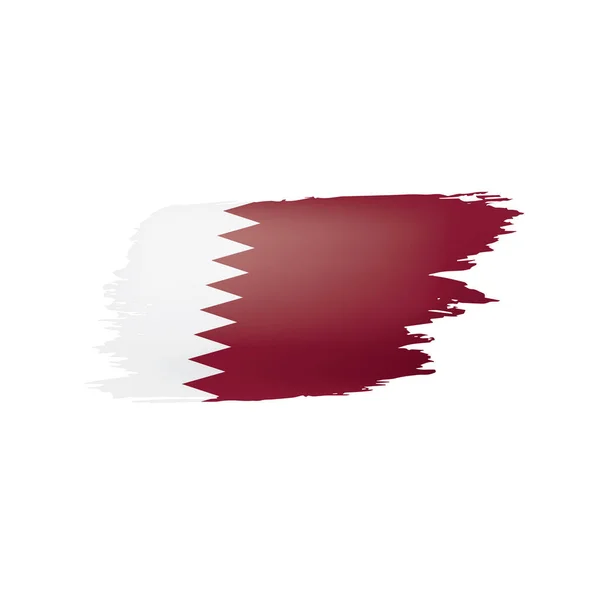 Katar bayrak, beyaz bir arka plan üzerinde vektör çizim. — Stok Vektör