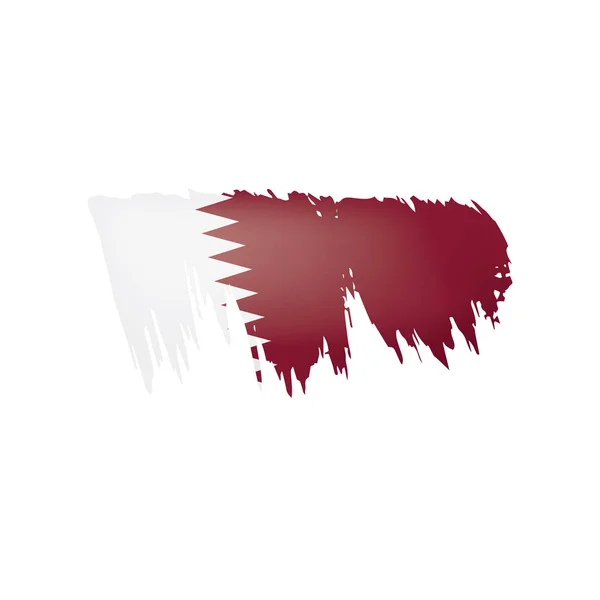 Qatars flagga, vektorillustration på vit bakgrund. — Stock vektor