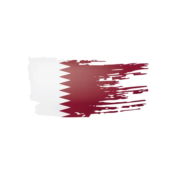 Katar bayrak, beyaz bir arka plan üzerinde vektör çizim. — Stok Vektör