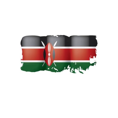 Kenya bayrak, beyaz bir arka plan üzerinde vektör çizim.