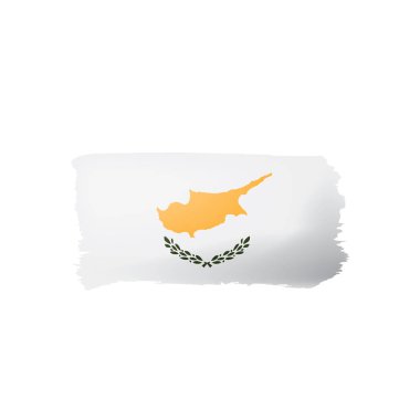 Kıbrıs bayrağı, beyaz bir arka plan üzerinde vektör çizim.