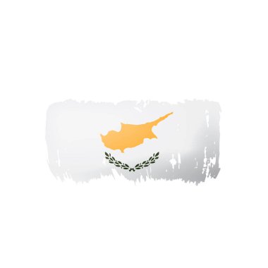 Kıbrıs bayrağı, beyaz bir arka plan üzerinde vektör çizim.