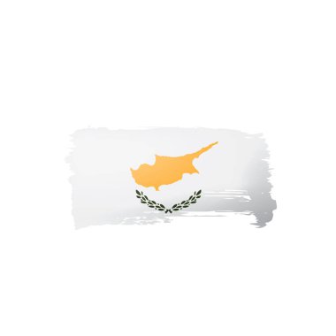 Kıbrıs bayrağı, beyaz bir arka plan üzerinde vektör çizim.