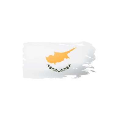 Kıbrıs bayrağı, beyaz bir arka plan üzerinde vektör çizim.