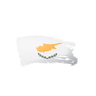 Kıbrıs bayrağı, beyaz bir arka plan üzerinde vektör çizim.