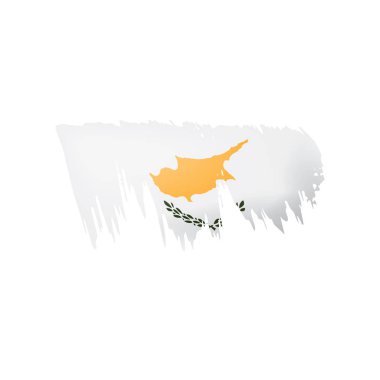 Kıbrıs bayrağı, beyaz bir arka plan üzerinde vektör çizim.