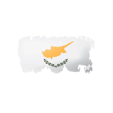 Kıbrıs bayrağı, beyaz bir arka plan üzerinde vektör çizim.