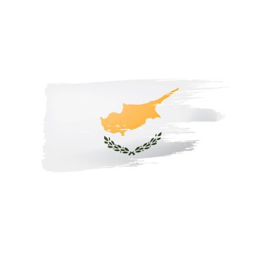 Kıbrıs bayrağı, beyaz bir arka plan üzerinde vektör çizim.