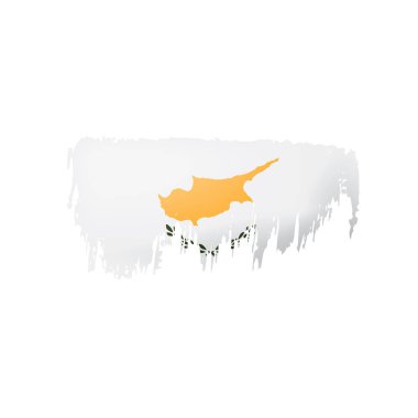 Kıbrıs bayrağı, beyaz bir arka plan üzerinde vektör çizim.