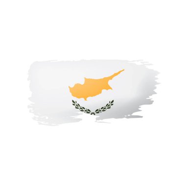 Kıbrıs bayrağı, beyaz bir arka plan üzerinde vektör çizim.