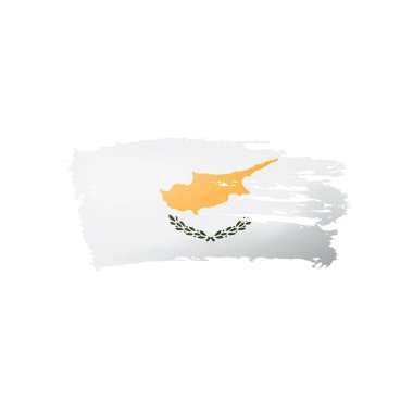 Kıbrıs bayrağı, beyaz bir arka plan üzerinde vektör çizim.