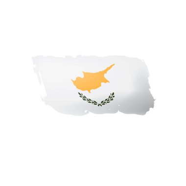 Kıbrıs bayrağı, beyaz bir arka plan üzerinde vektör çizim.