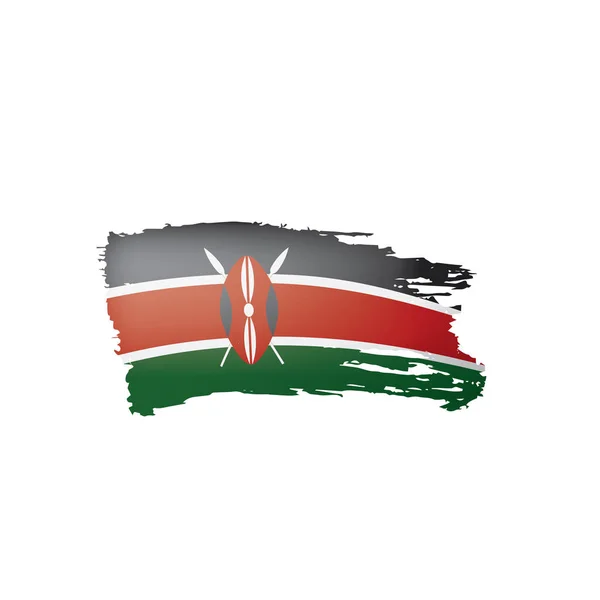 Kenya bayrak, beyaz bir arka plan üzerinde vektör çizim. — Stok Vektör
