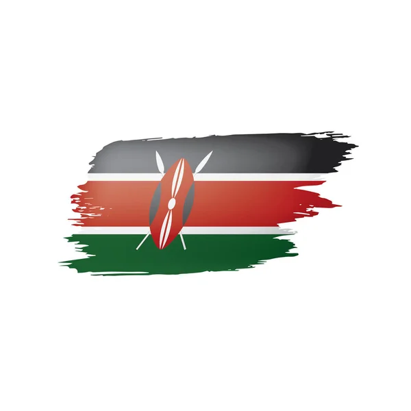 Kenia Flagge, Vektorabbildung auf weißem Hintergrund. — Stockvektor