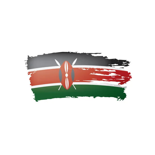 Kenia Flagge, Vektorabbildung auf weißem Hintergrund. — Stockvektor