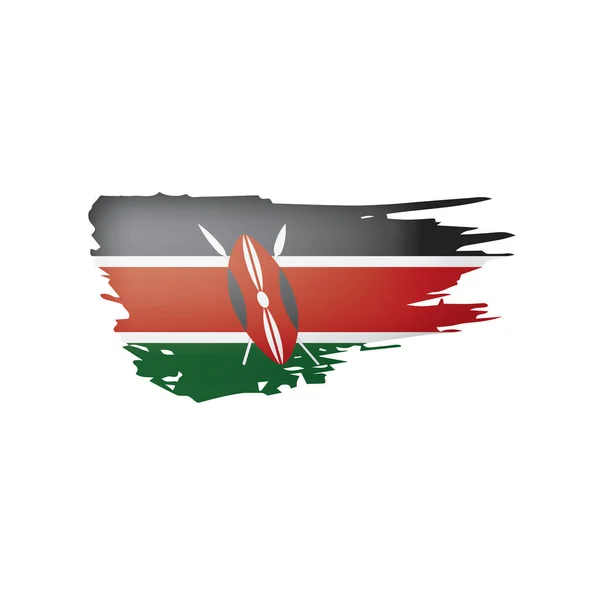 Kenya bayrak, beyaz bir arka plan üzerinde vektör çizim. — Stok Vektör