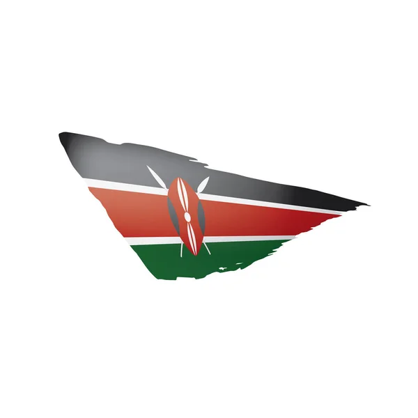 Kenya Flag Egy Fehér Háttér Vektor Illusztráció — Stock Vector