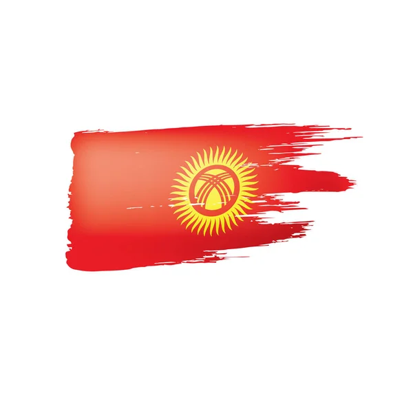 Kirghizia Flag Ilustración Vectorial Sobre Fondo Blanco — Archivo Imágenes Vectoriales