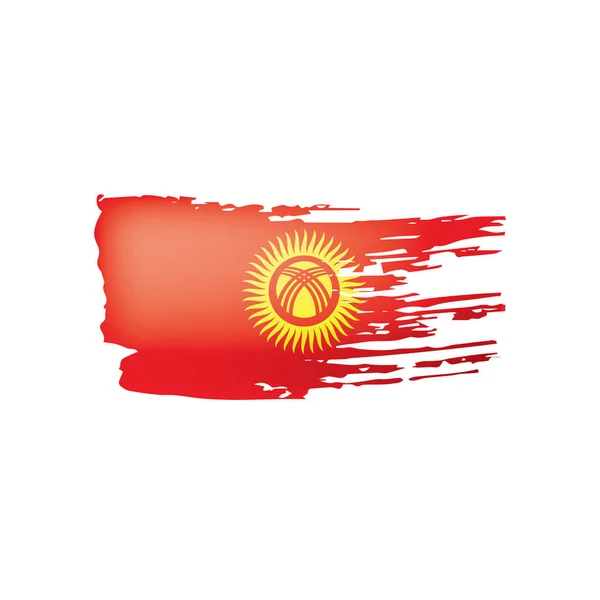Kirgizisztán zászló, egy fehér háttér vektor illusztráció. — Stock Vector