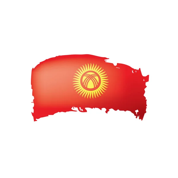 Kirgizisztán zászló, egy fehér háttér vektor illusztráció. — Stock Vector