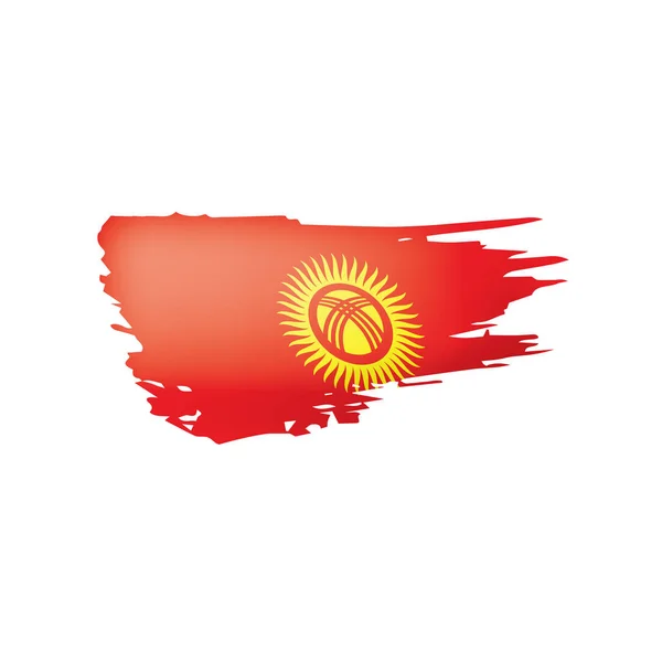 Kirghizia bandeira, ilustração vetorial sobre um fundo branco . — Vetor de Stock