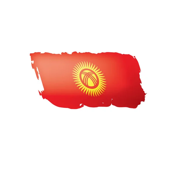 Kirgizja flaga, wektor ilustracja na białym tle. — Wektor stockowy