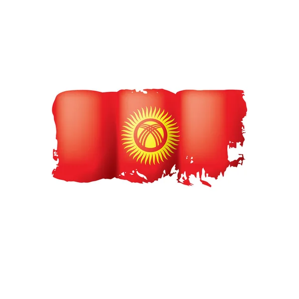 Флаг kirghizia, векторная иллюстрация на белом фоне . — стоковый вектор