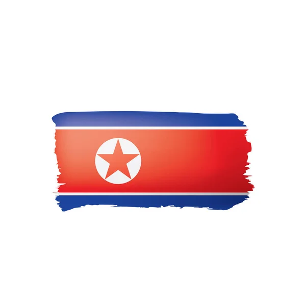 Nordkoreanische Flagge, Vektorabbildung auf weißem Hintergrund. — Stockvektor