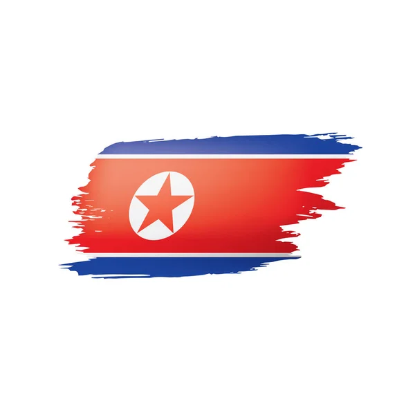 Noord-Korea vlag, vector illustratie op een witte achtergrond. — Stockvector