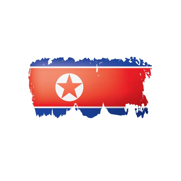 Flaga Korei Północnej, ilustracja wektora na białym tle. — Wektor stockowy