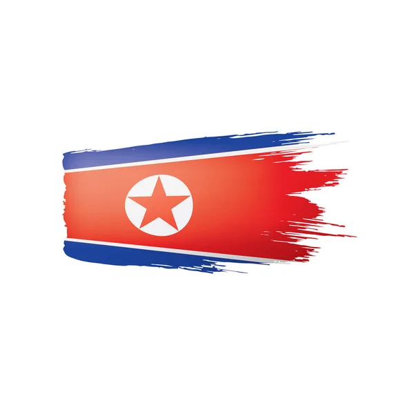 Noord-Korea vlag, vector illustratie op een witte achtergrond. — Stockvector