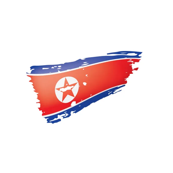 Bandeira da Coreia do Norte, ilustração vetorial sobre um fundo branco . — Vetor de Stock