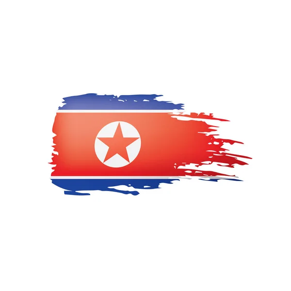 Nordkoreanische Flagge, Vektorabbildung auf weißem Hintergrund. — Stockvektor