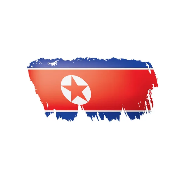 Nordkorea flagga, vektor illustration på en vit bakgrund. — Stock vektor