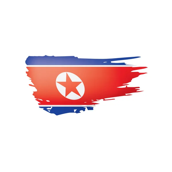 Nordkoreanische Flagge, Vektorabbildung auf weißem Hintergrund. — Stockvektor